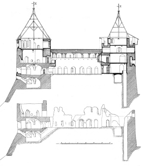 The frontispiece drawing from Burges’s original Castell Coch proposal, 1874