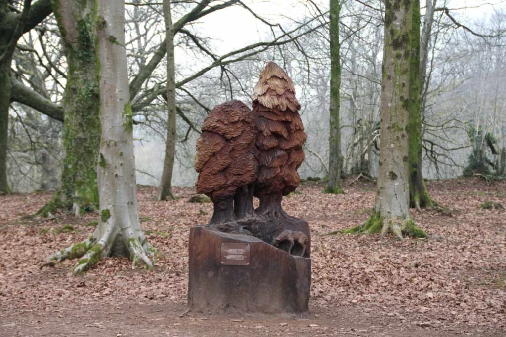Wooden sculpture of trees