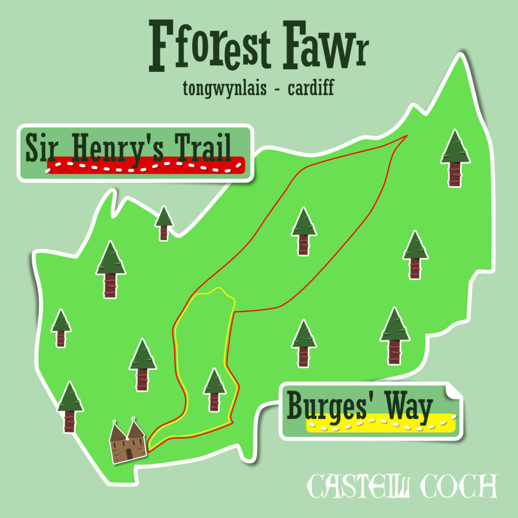 Illustrated map of Fforest Fawr