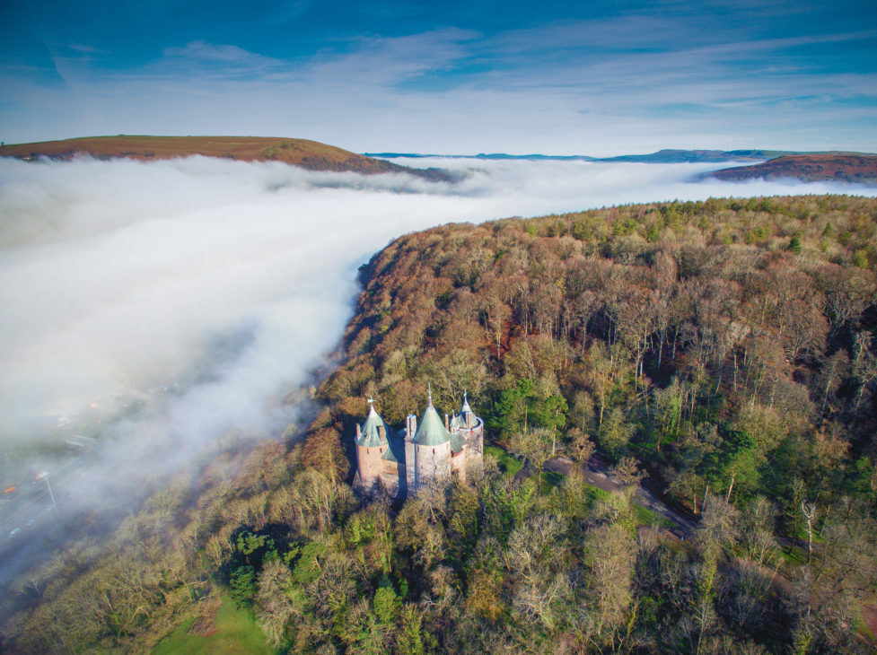 Aerial photo of Castell Coch by Nick Russill