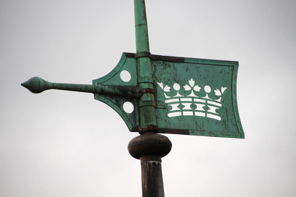 A finial from Castell Coch with a crown design