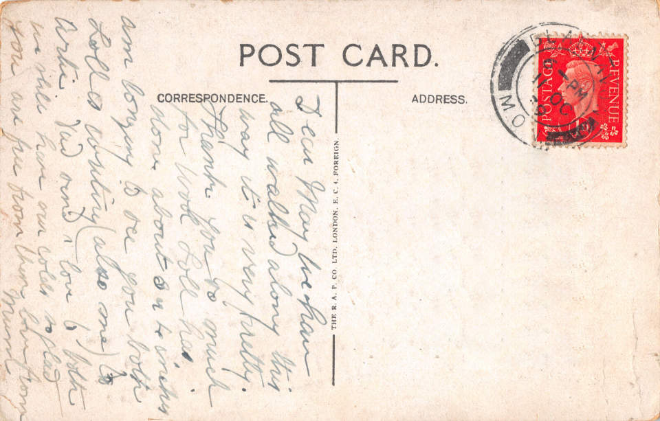 Back of an old postcard
