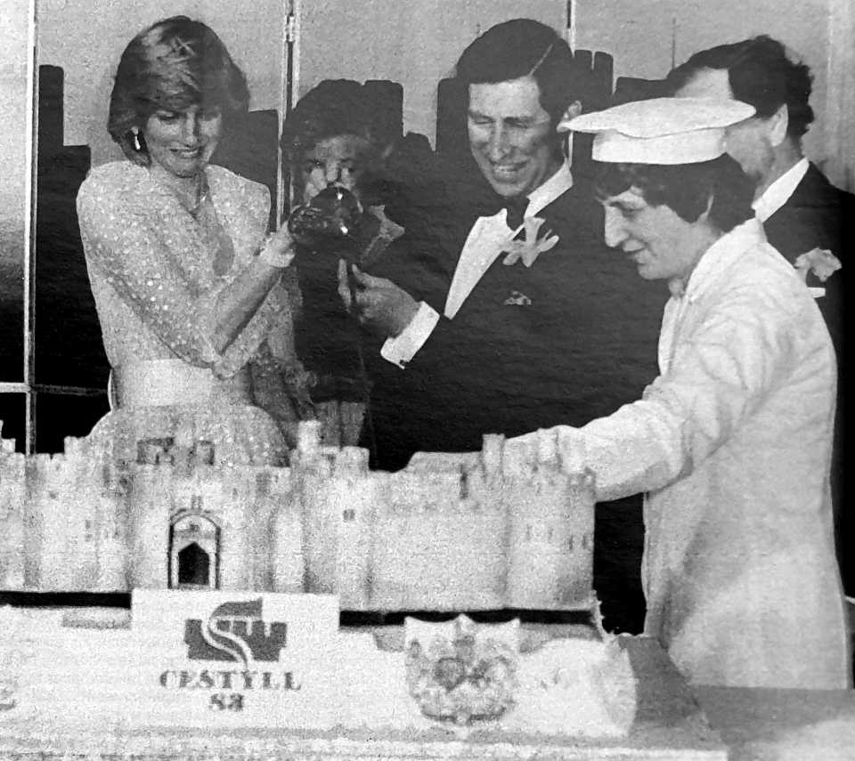 The Prince and Princess of Wales opening the Cestyll 83 festival in Caerphilly Castle.