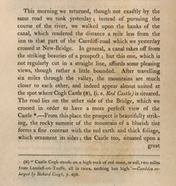 Text from, "Letters Describing a Tour Through Part of South Wales", 1797