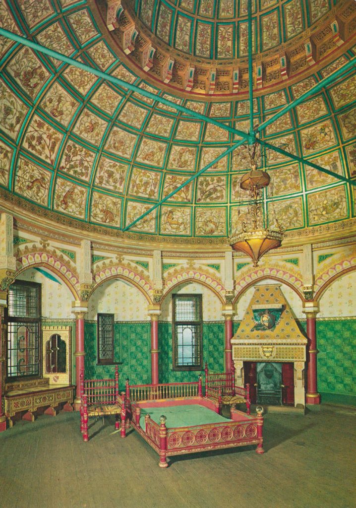 Image of Lady Bute's Bedroom in the Keep Tower of Castell Coch from a 1967 postcard.
